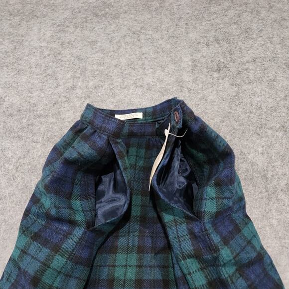VTG Pendleton Womens 12 Pleated Midi Skirt Black Watch Tartan Plaid Virgin Wool - Picture 12 of 16